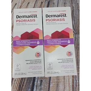 Set of 2 Dermarest Psoriasis Medicated Shampoo & Conditionor NEW Max Strength